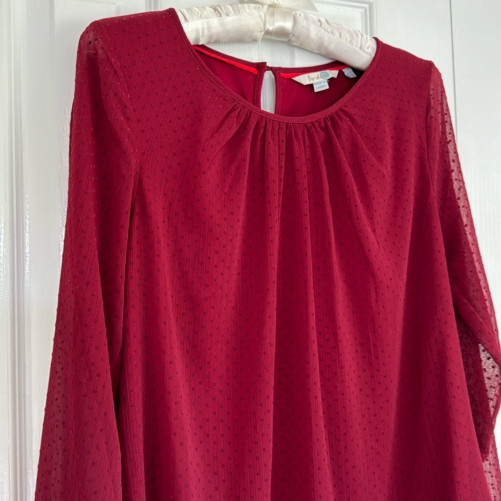 Boden Eve Flocked Long Sleeved Top Size 6 - Picture 2 of 12